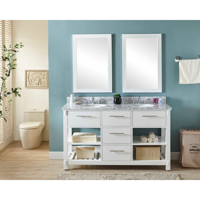 Wrought Studio Greeley 61" Double Bathroom Vanity Set Wayfair